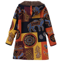Jacqueline | Women's Fleece-Lined Hooded Floral Coat Long-Sleeve Zip-Up