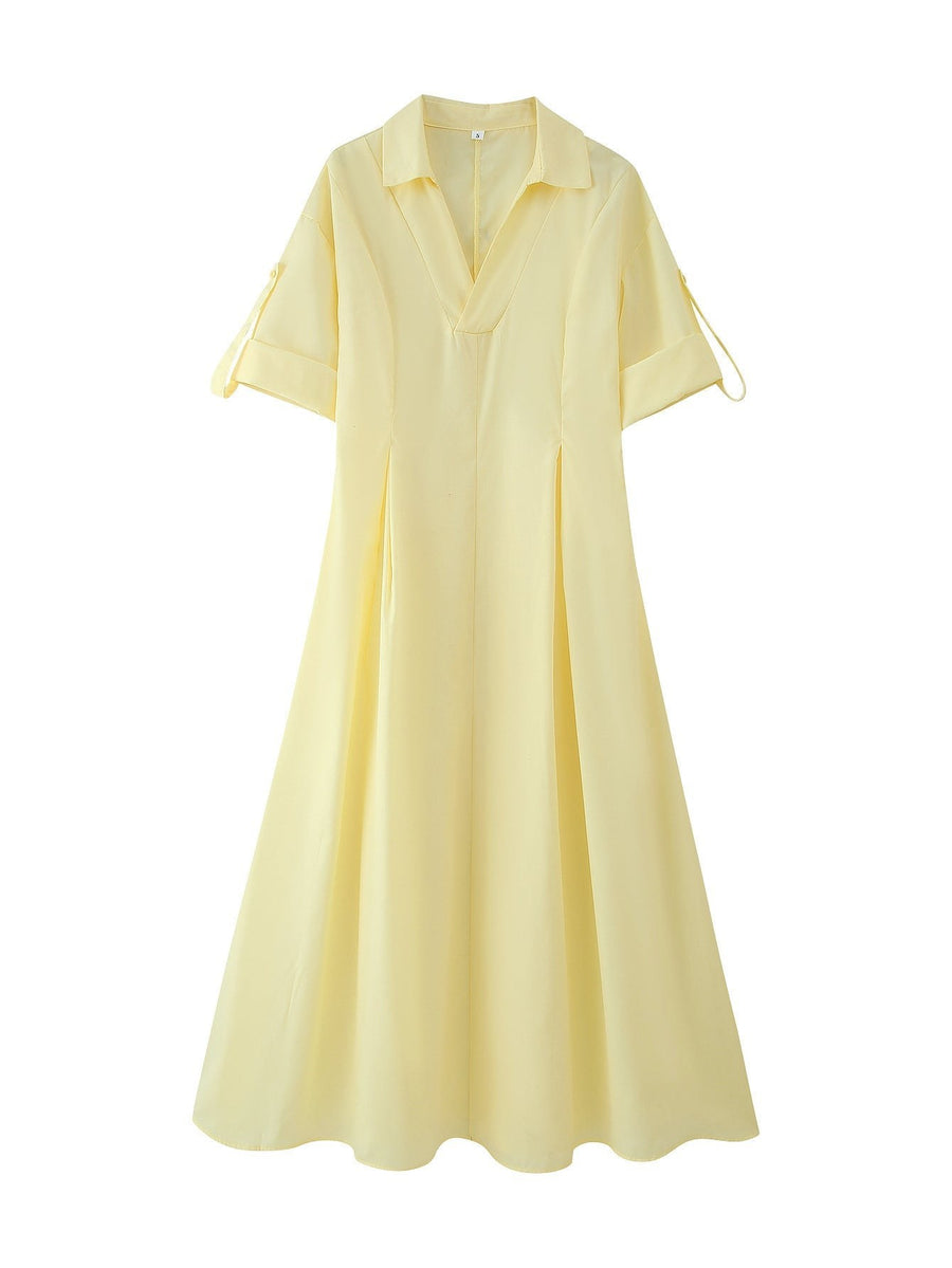 Jacqueline | Women's V-Neck Elegant Shirt Dress in Kleid