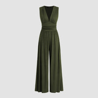 Jacquetta | Women's Full Length Wide Leg Jumpsuit in Green