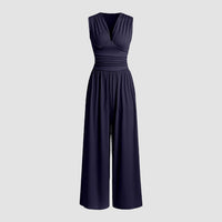 Jacquetta | Women's Full Length Wide Leg Jumpsuit in Navy