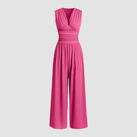 Jacquetta | Women's Full Length Wide Leg Jumpsuit in Pink