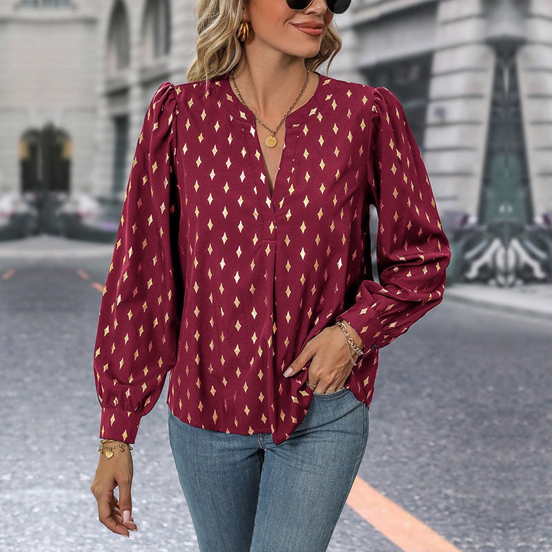 Jamesina | Women's Blouse in Wine Red