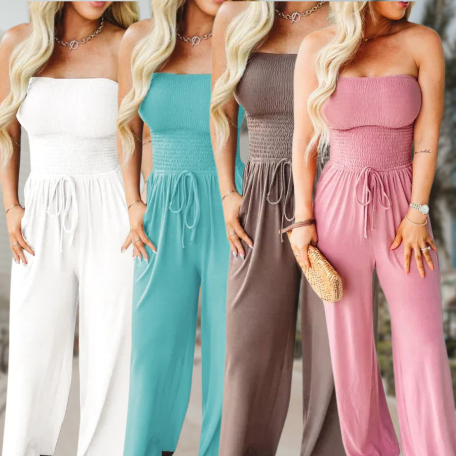 Janneke | Women's Strapless Wide Leg Jumpsuit