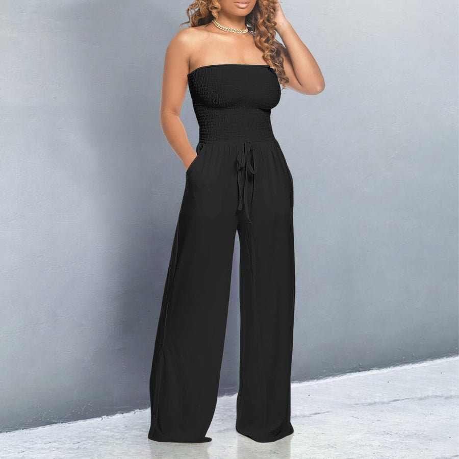 Janneke | Women's Strapless Wide Leg Jumpsuit in Black