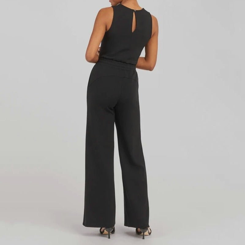 Jehanne | Women's Tie Waist Full Length Cut Jumpsuit