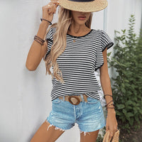 Jenifry | Women's Striped Top in Black