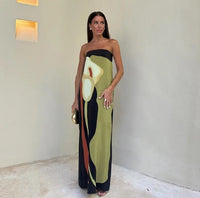 Jessaline | Women's Floral Casual Maxi Dress in Green