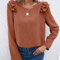 Jessalyn | Women's Ruffle Detail Textured Top
