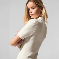 Jewel | Women's V-Neck Bodycon Knit Dress in Apricot