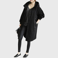 Jewel | Women's Trench Longline Hooded Coat in Black