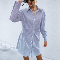 Jewel | Women's Striped Shirt Dress in Blue