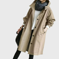 Jewel | Women's Trench Longline Hooded Coat in Light Brown