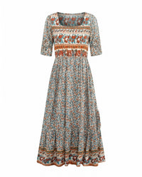Jocasta | Women's Boho Print Midi Dress
