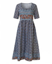 Jocasta | Women's Boho Print Midi Dress