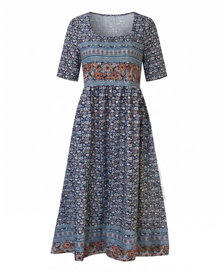 Jocasta | Women's Boho Print Midi Dress