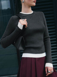 Jocasta | Women's Bodycon Knit Top in Gray