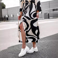 Joceline | Women's Waist Belt Belted Modern Maxi Dress