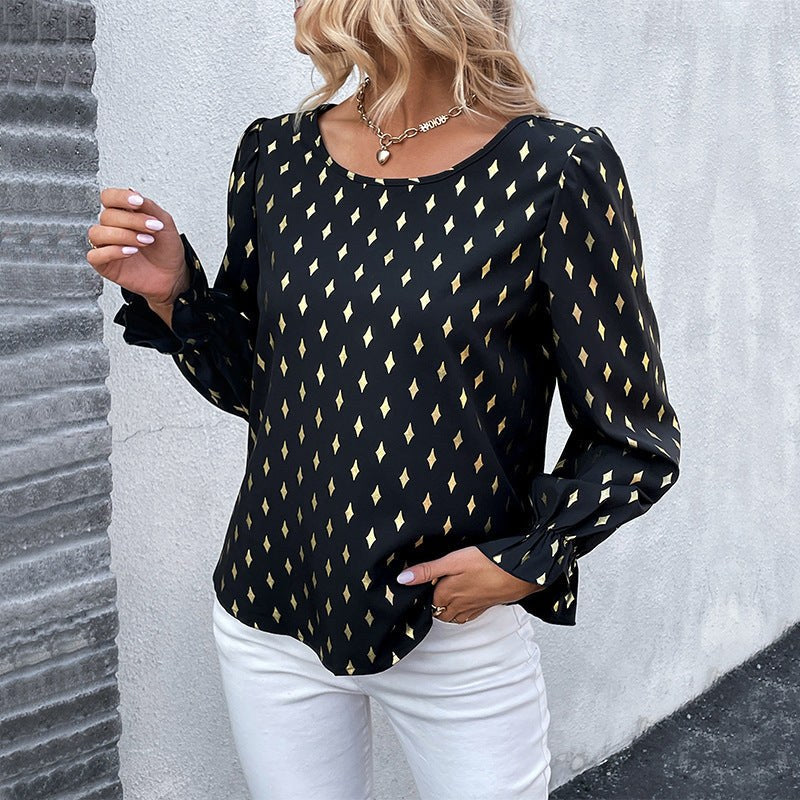 Joceline | Women's Ruffle Detail Elegant Blouse in Black