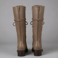Jocelyn | Women's Lace-Up Block Heel Studded Knee-High Boots