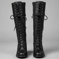 Jocelyn | Women's Lace-Up Block Heel Studded Knee-High Boots