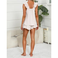 Jolanda | Women's Ruffle Trim Sleeveless Top Shorts Lounge Set