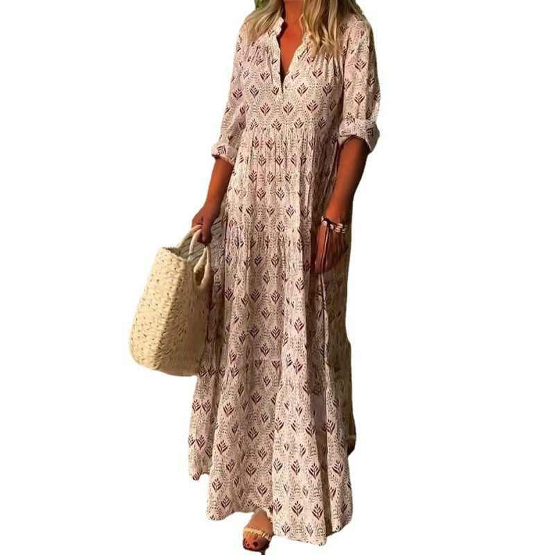 Jolanthe | Women's V-Neck Fashionable Casual Maxi Dress