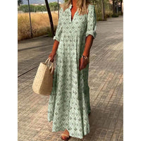 Jolanthe | Women's V-Neck Fashionable Casual Maxi Dress in Green