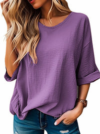Jordaine | Women's Textured T-Shirt in Purple