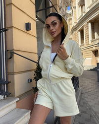 Jorunn | Women's Drawstring Shorts in Apricot