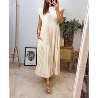 Jorunna | Women's Pockets Maxi Dress in Beige