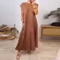 Jorunna | Women's Pockets Maxi Dress in Dark Brown