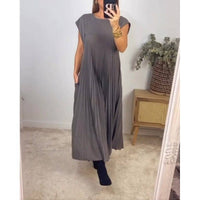 Jorunna | Women's Pockets Maxi Dress in Gray