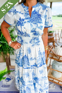 Jovita | Women's Classic Toile Maxi Dress