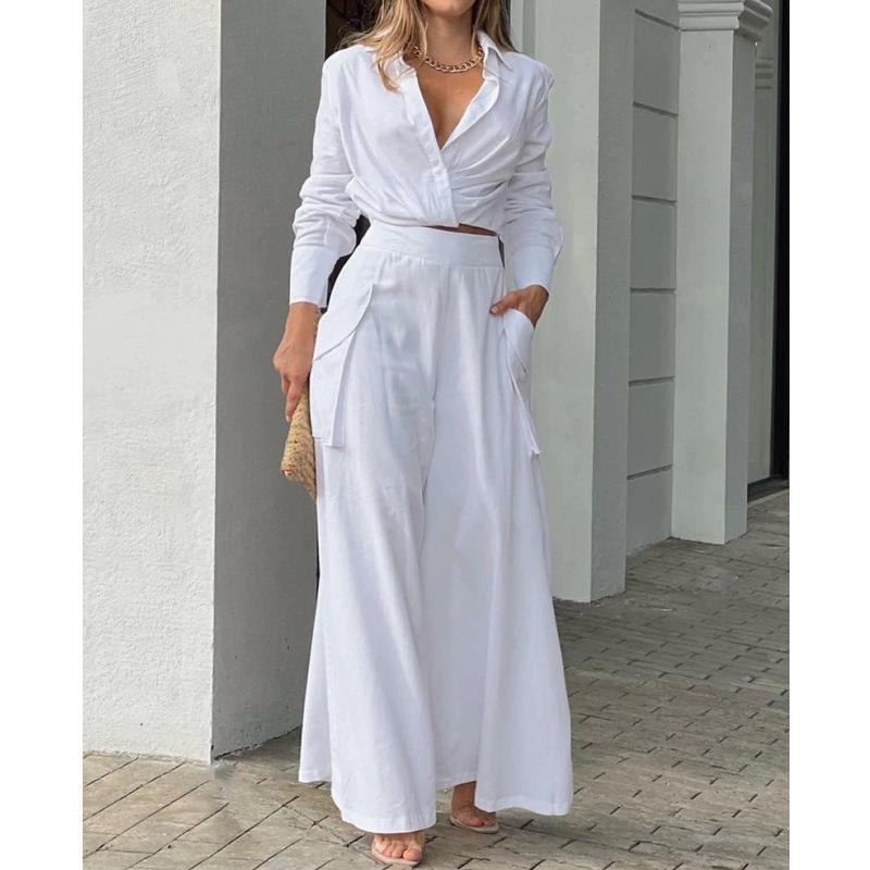 Jovita | Women's Elegant Casual Two-Piece Set in White
