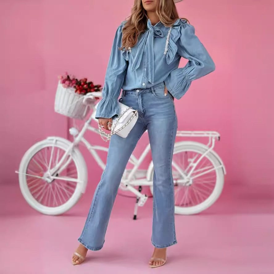 Jovita | Women's Elegant Vintage Jeans in Light Blue