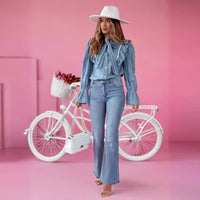 Jovita | Women's Elegant Vintage Jeans in Light Blue