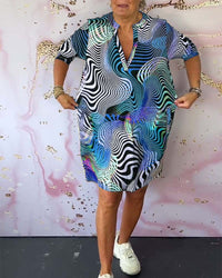 Joyce | Women's Colorful V-Neck Mini Dress