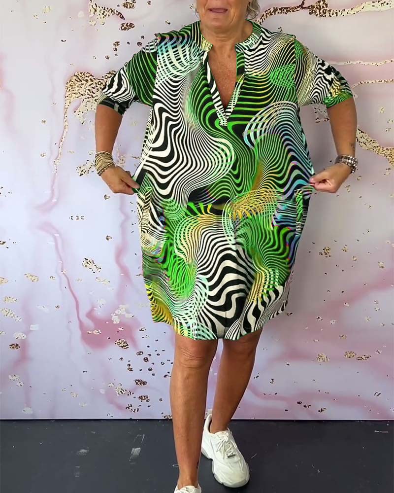 Joyce | Women's Colorful V-Neck Mini Dress