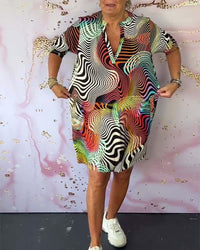 Joyce | Women's Colorful V-Neck Mini Dress