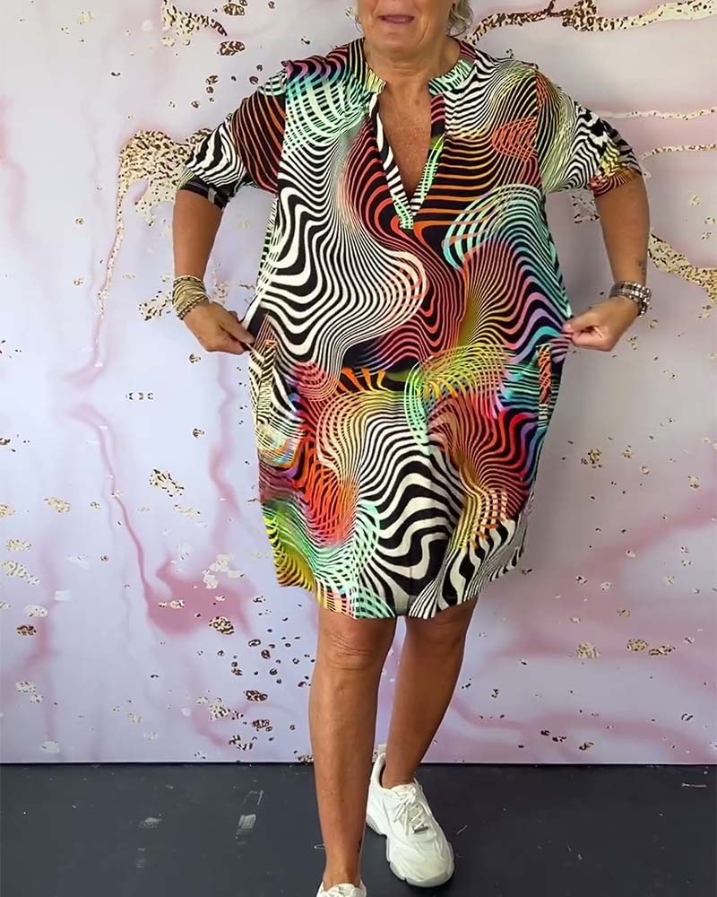 Joyce | Women's Colorful V-Neck Mini Dress