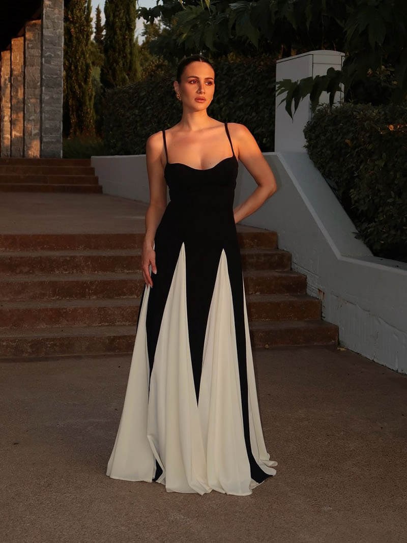 Juliana | Women's Contrast Panel Maxi Dress