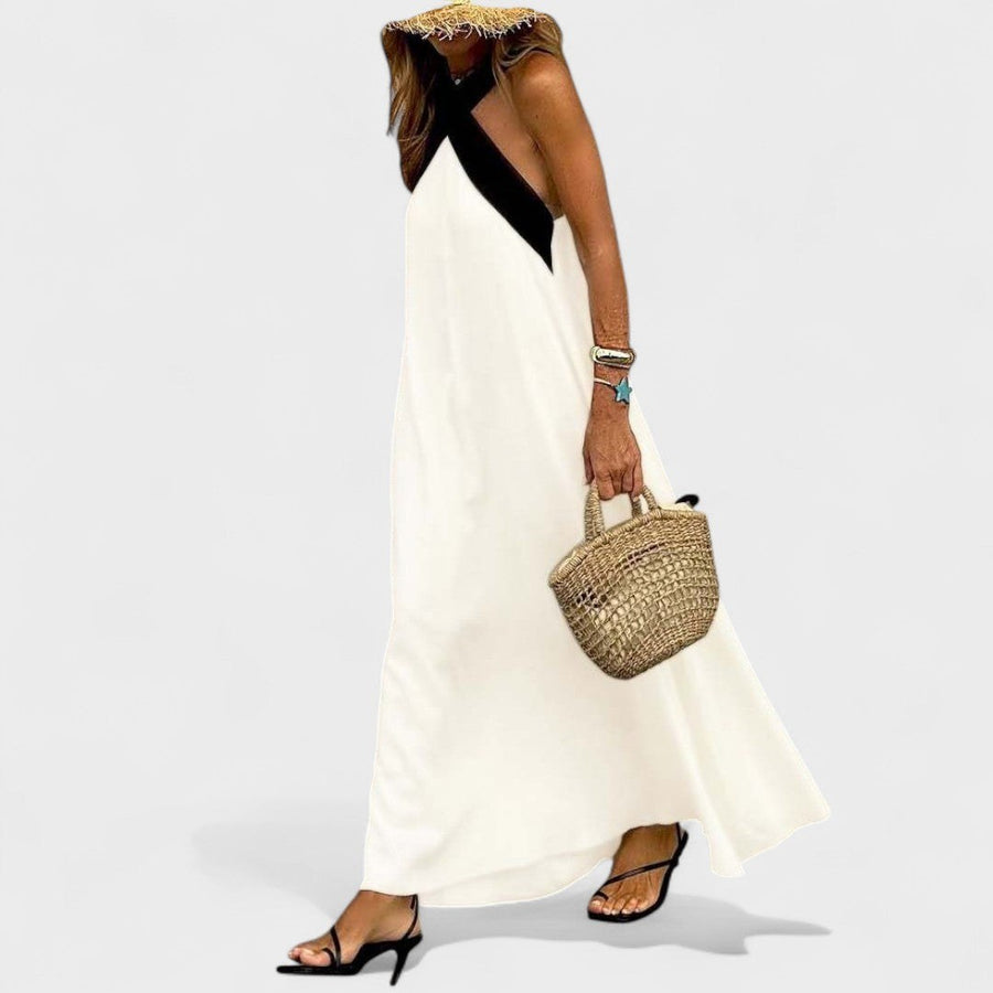 Julienne | Women's Cross Strap Maxi Sleeveless Dress