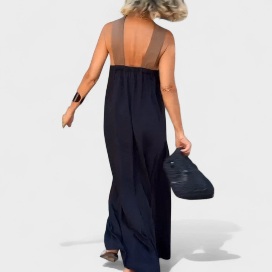 Julienne | Women's Cross Strap Maxi Sleeveless Dress