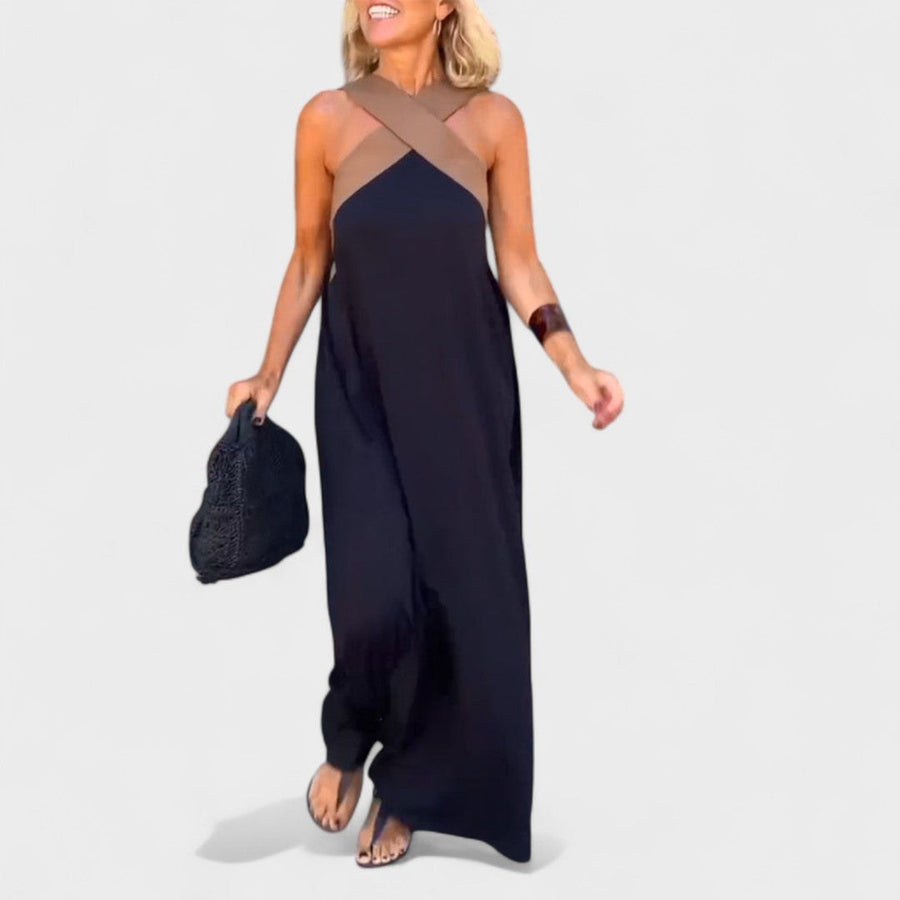 Julienne | Women's Cross Strap Maxi Sleeveless Dress