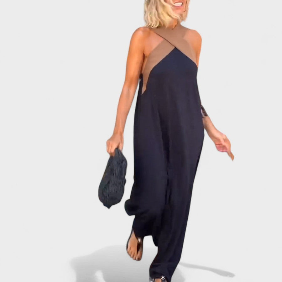 Julienne | Women's Cross Strap Maxi Sleeveless Dress