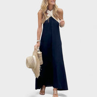 Julienne | Women's Cross Strap Maxi Sleeveless Dress