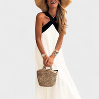 Julienne | Women's Cross Strap Maxi Sleeveless Dress