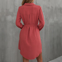 Juliette | Women's Waist Belt Pockets Belted Shirt Dress
