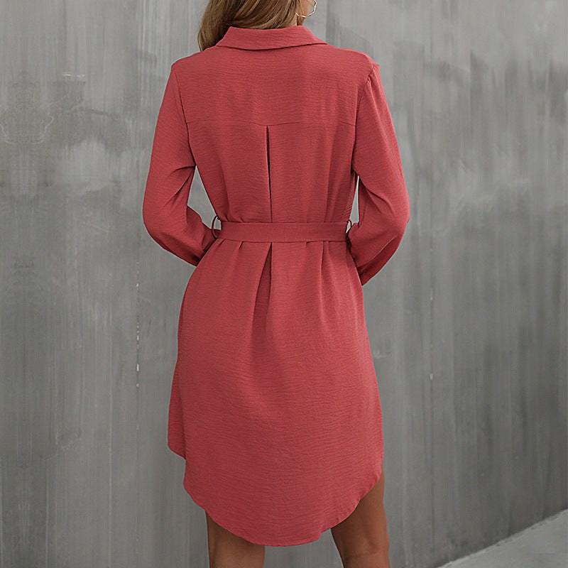 Juliette | Women's Waist Belt Pockets Belted Shirt Dress