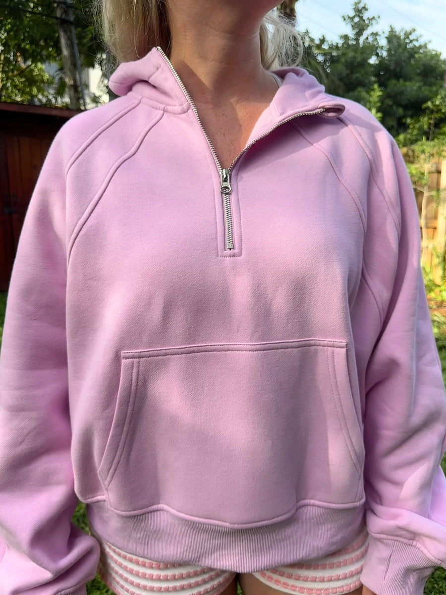 Junipera | Women's Zip Hooded Comfortable Hoodie in Light Purple